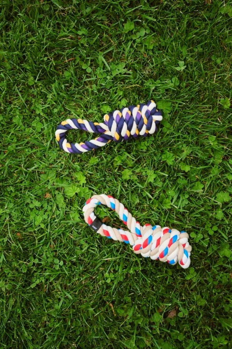 HAY HAY Dogs rope toy, red - turquoise - off-white