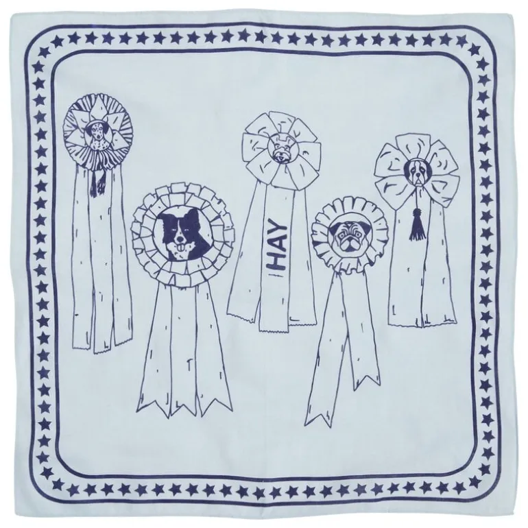 HAY HAY Dogs scarf, 55 x 55 cm, light blue