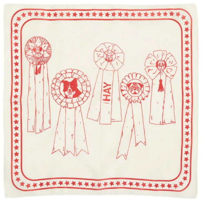 HAY HAY Dogs scarf, 55 x 55 cm, off-white