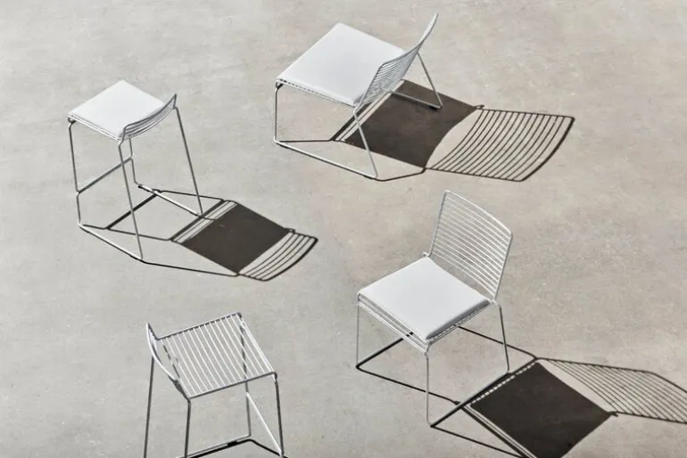 HAY Hee bar chair, galvanized