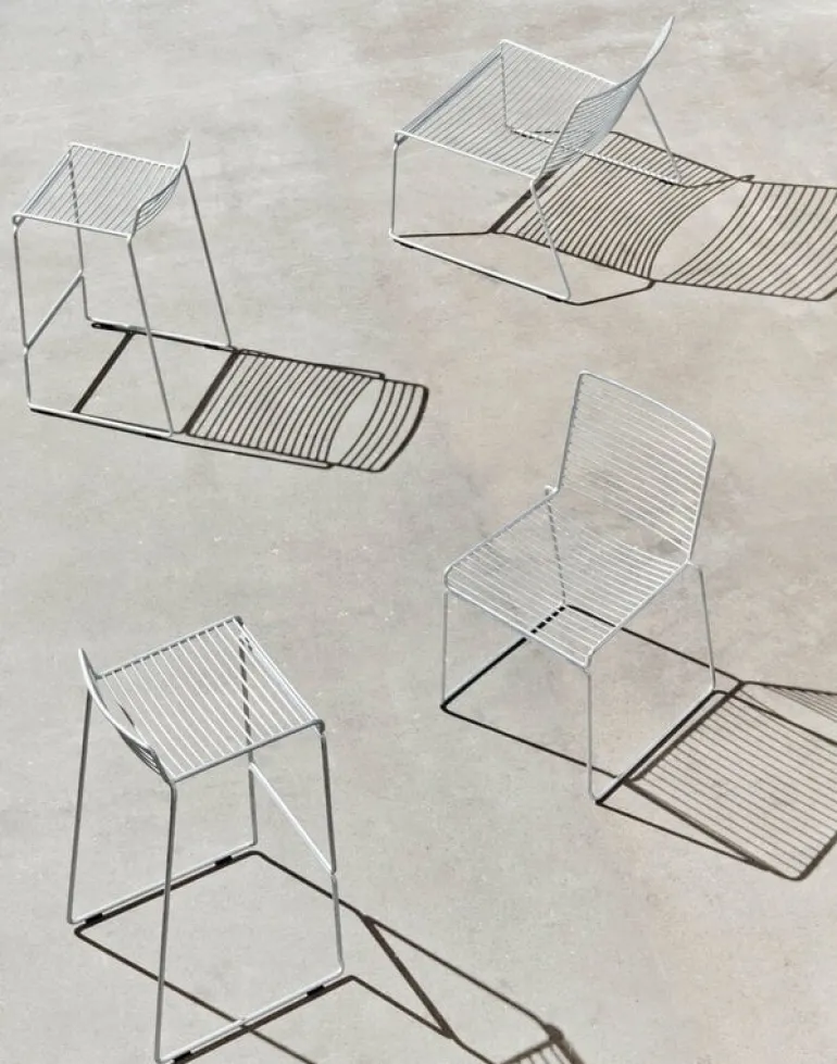 HAY Hee bar chair, galvanized