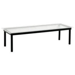 HAY Kofi table 140 x 50 cm, black lacquered oak - reeded glass