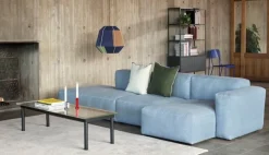 HAY Kofi table 140 x 50 cm, black lacquered oak - reeded glass