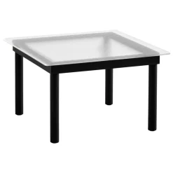 HAY Kofi table 60 x 60 cm, black lacquered oak - reeded glass