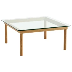 HAY Kofi table 80 x 80 cm, lacquered oak - clear glass