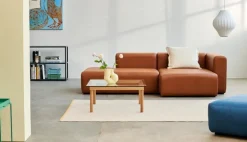 HAY Kofi table 80 x 80 cm, lacquered oak - clear glass