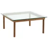 HAY Kofi table 80 x 80 cm, lacquered walnut - clear glass