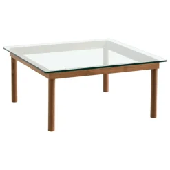 HAY Kofi table 80 x 80 cm, lacquered walnut - clear glass