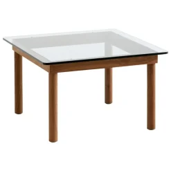 HAY Kofi table 60 x 60 cm, lacquered walnut - clear glass