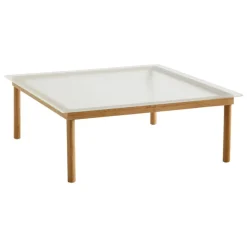 HAY Kofi table 100 x 100 cm, lacquered oak - reeded glass