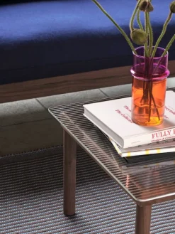 HAY Kofi table 140 x 50 cm, lacquered walnut - reeded glass