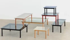 HAY Kofi table 80 x 80 cm, lacquered oak - reeded glass