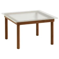 HAY Kofi table 60 x 60 cm, lacquered walnut - reeded glass