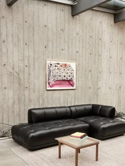 HAY Kofi table 60 x 60 cm, lacquered walnut - reeded glass