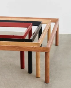 HAY Kofi table 140 x 50 cm, lacquered oak - clear glass