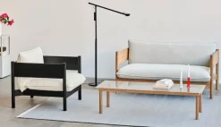 HAY Kofi table 140 x 50 cm, lacquered oak - clear glass