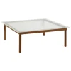 HAY Kofi table 100 x 100 cm, lacquered walnut - reeded glass