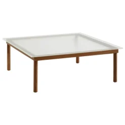 HAY Kofi table 100 x 100 cm, lacquered walnut - reeded glass