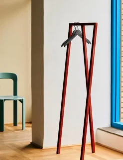 HAY Loop Stand Hall coat rack, maroon red