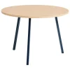 HAY Loop Stand round table, 105 cm, deep blue - lacquered oak