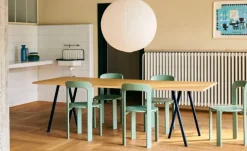 HAY Loop Stand table, 200 cm, deep blue - lacquered oak