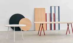 HAY Loop Stand table, 200 cm, maroon red -lacquered oak