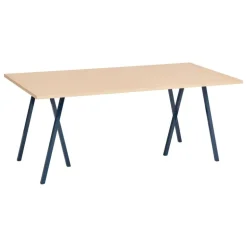 HAY Loop Stand table, 180 cm, deep blue - lacquered oak