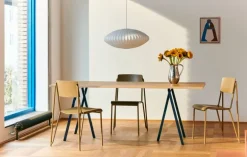 HAY Loop Stand table, 180 cm, deep blue - lacquered oak