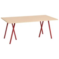 HAY Loop Stand, table 180 cm, maroon red -lacquered oak