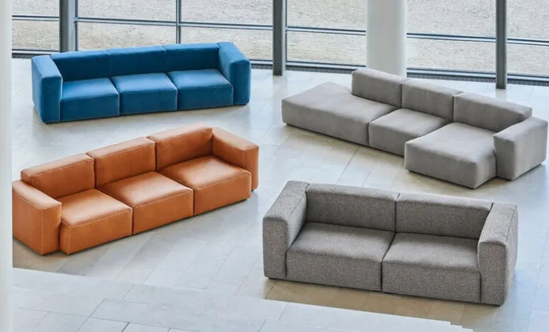 HAY Mags Soft 3-seater sofa, Comb.1 low arm, Sense 250 leather