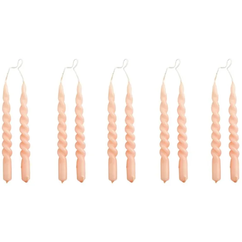 HAY Mini Swirl candles, 10 pcs, light rose