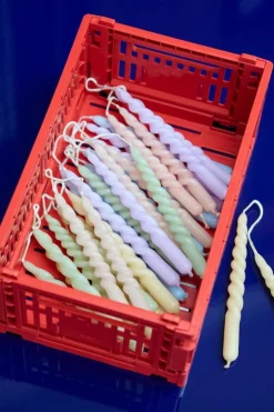 HAY Mini Swirl candles, 10 pcs, light rose