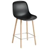 HAY Neu 12 bar stool, soft black - oak - steel