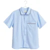 HAY Outline pyjama shirt, short-sleeved, soft blue