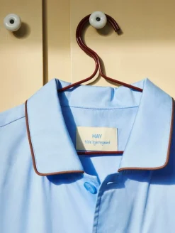 HAY Outline pyjama shirt, short-sleeved, soft blue