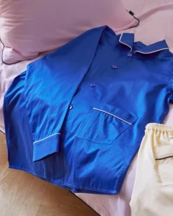 HAY Outline pyjama shirt, long-sleeved, vivid blue