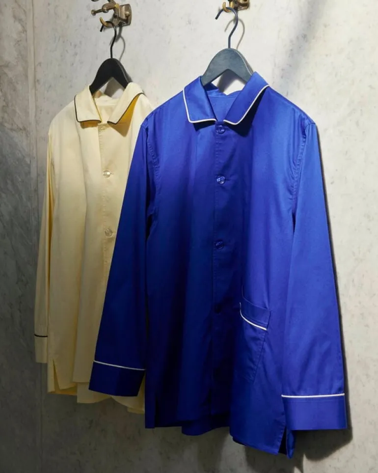 HAY Outline pyjama shirt, long-sleeved, vivid blue