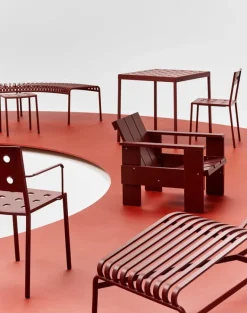 HAY Palissade chaise longue,  iron red