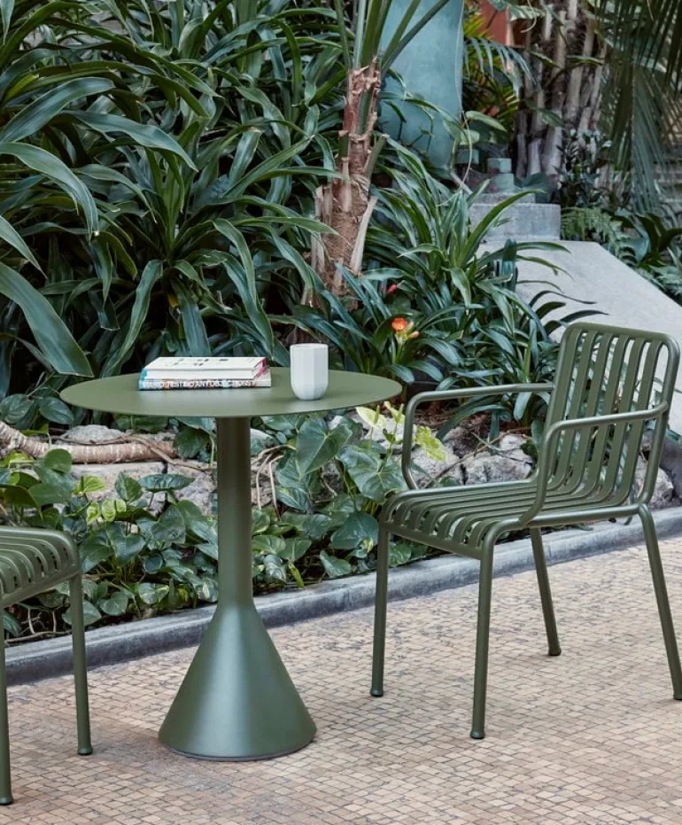 HAY Palissade Cone table, 90 cm, olive
