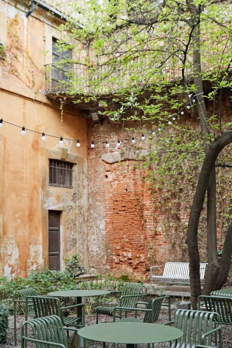 HAY Palissade Cone table, 90 cm, olive