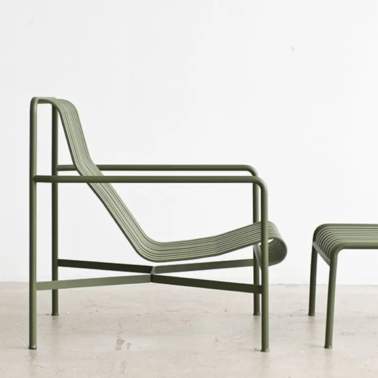 HAY Palissade lounge chair, high, olive