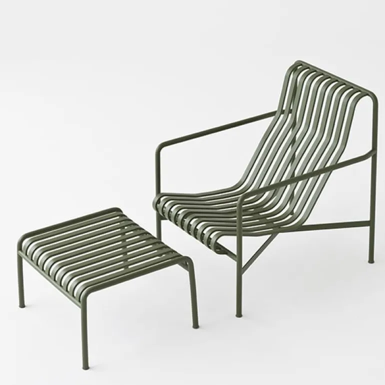 HAY Palissade lounge chair, high, olive