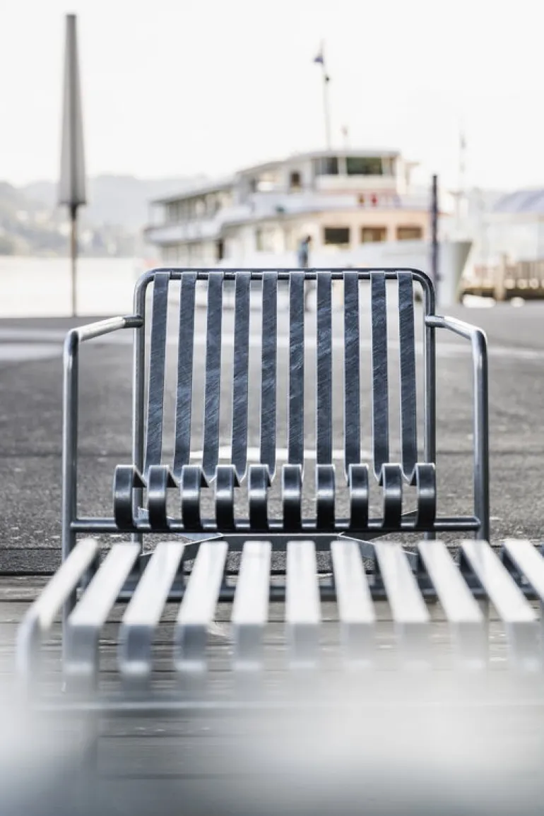 HAY Palissade lounge chair, low, hot galvanised