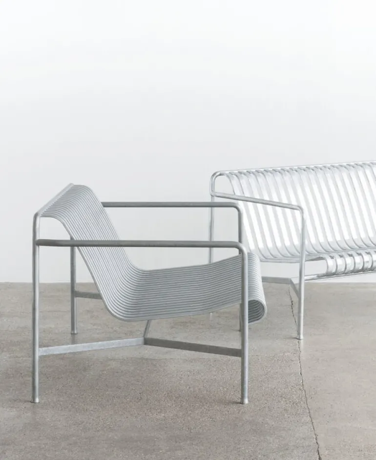 HAY Palissade lounge chair, low, hot galvanised