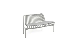 HAY Palissade Park dining bench add-on, out, sky grey