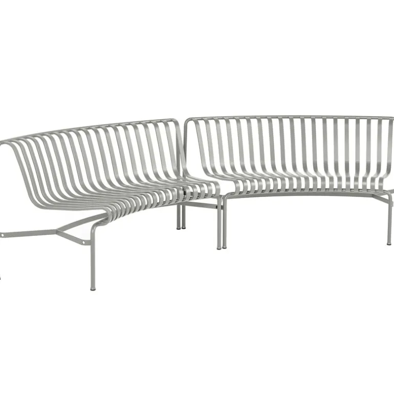 HAY Palissade Park dining bench, in-in, set of 2, sky grey