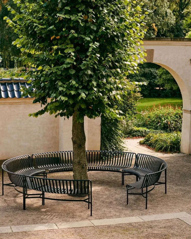 HAY Palissade Park dining bench, in-in, set of 2, sky grey