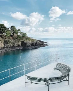 HAY Palissade Park dining bench, in-in, set of 2, sky grey