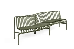 HAY Palissade Park dining bench, in-out, set of 2, olive