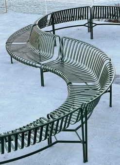 HAY Palissade Park dining bench add-on, out, anthracite